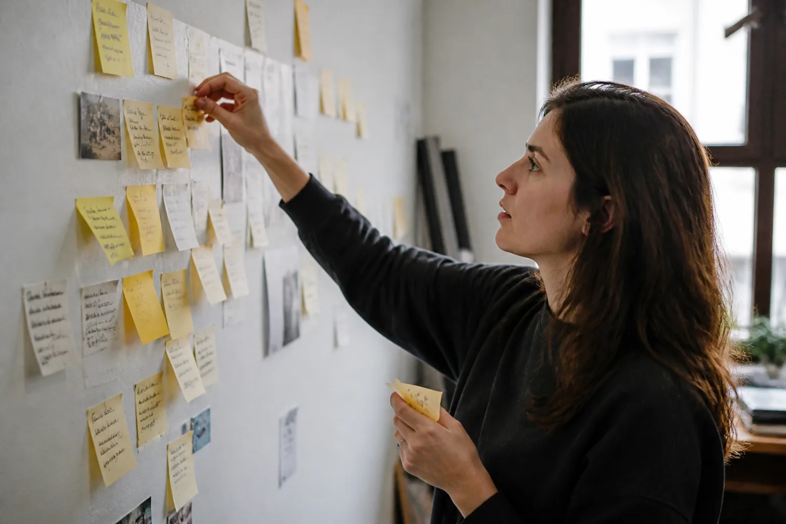 Content-Planung mit Haftnotizen an der Wand