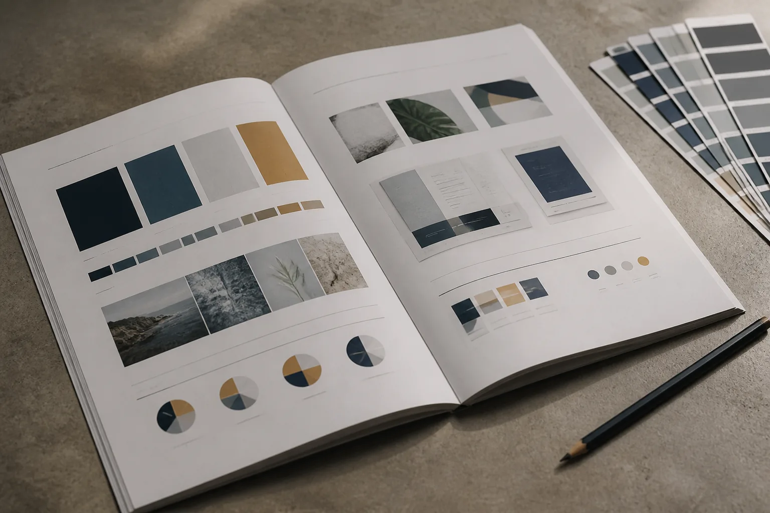 Grafikdesign, Logo-Entwürfe und Farbmuster