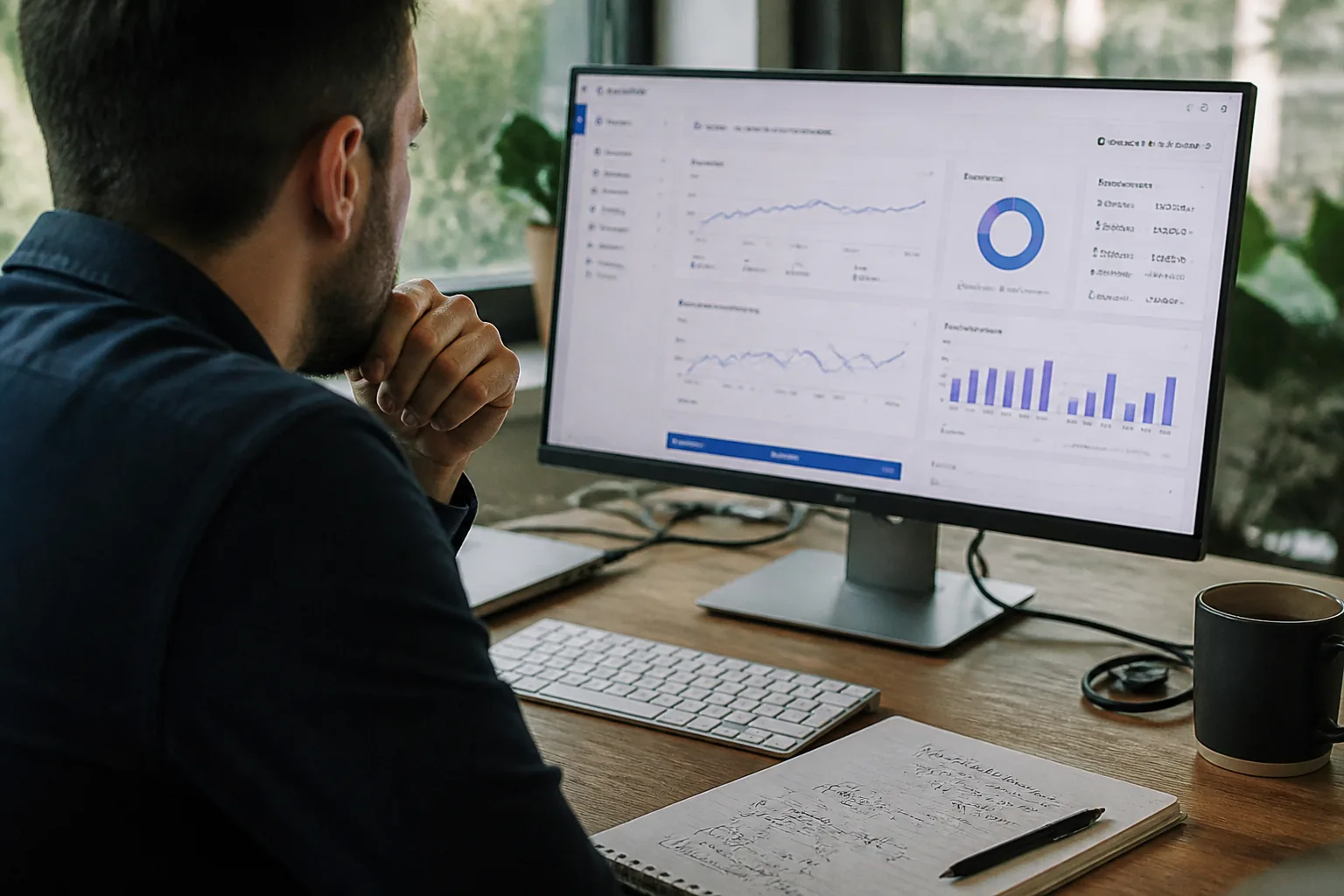 Online-Marketing Analyse am Bildschirm
