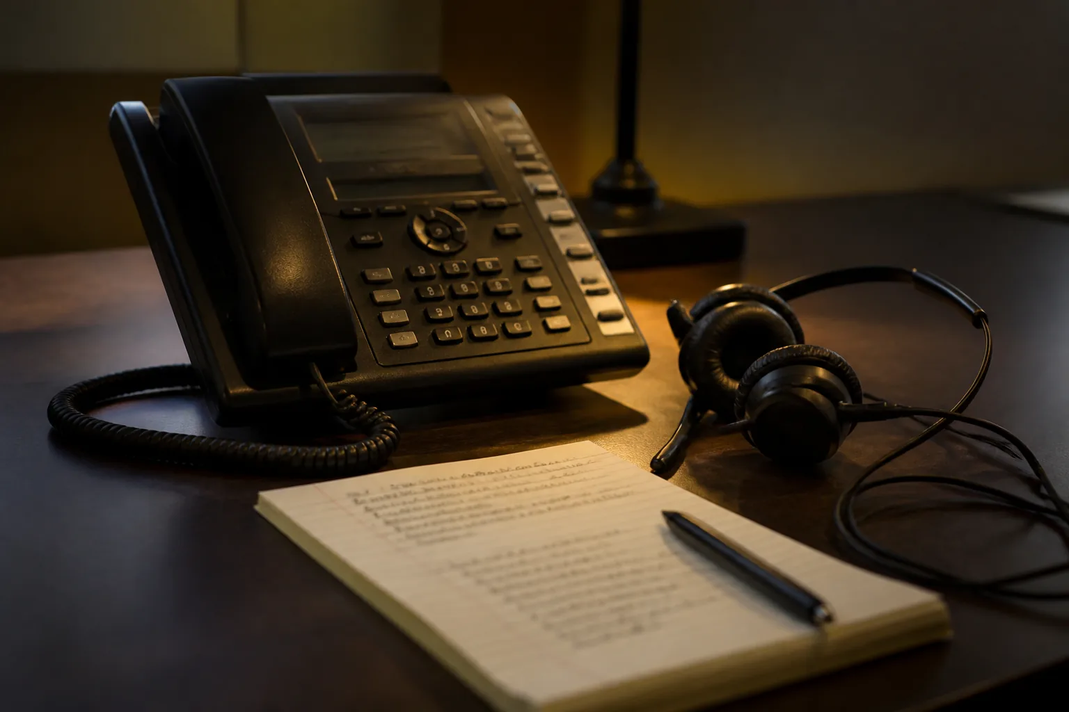 Telefon klingelt auf dem Schreibtisch